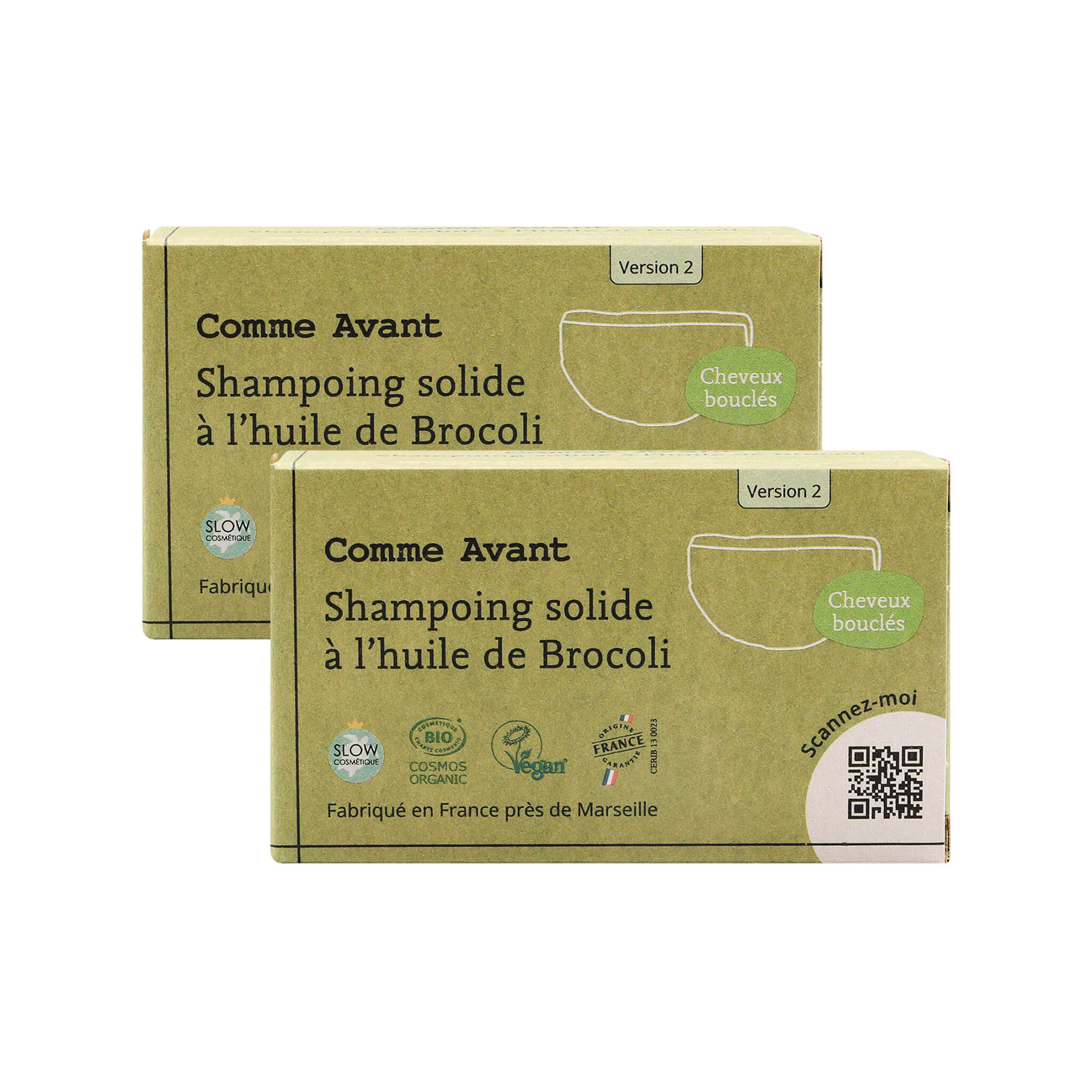 Shampoing solide cheveux colorés ou bouclés à l'huile de brocoli - Version 2 - 1 shampoing - 70g