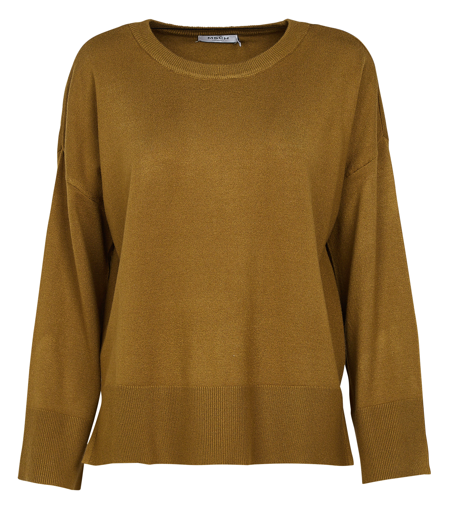 DALINDA - Pull col rond en maille mélangée | Vert