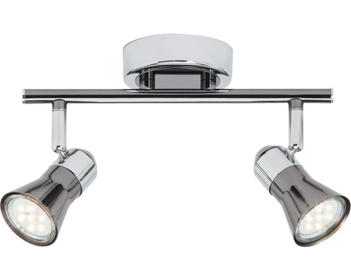 LED plafondspot 2x3W 2x240 lm 3000 KL 31,5 cm chroom/zwart