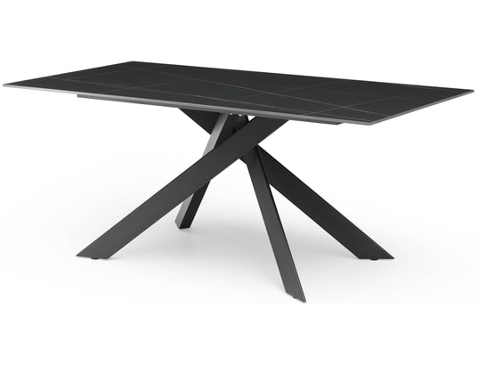 CONCEPT1 - Table de salle à manger Cruise céramique effet marbre noir 180x90x76 cm