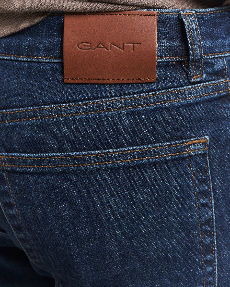 GANT Regular Fit Jeans Dark Blue Worn In