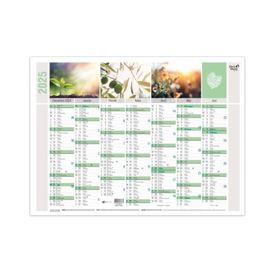 Quo Vadis Equology - Calendrier recyclé 7 mois par face - 40,5 x 55 cm