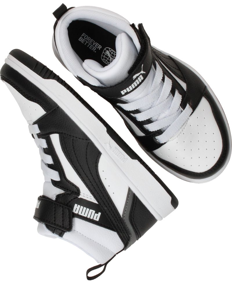 Puma Rebound V6 Mid Sneakers Zwart Jongens