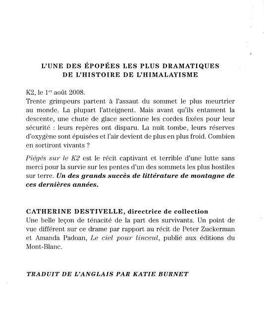 EDITIONS DU MONT BLANC - PIEGES SUR LE K2
