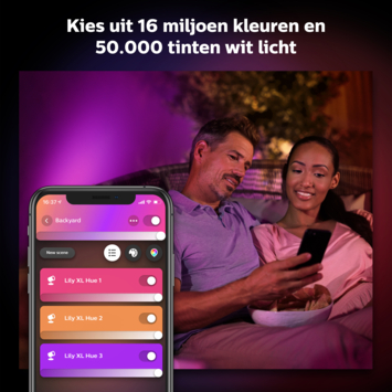 Philips Hue XL-tuinspot Lily zwart - wit en gekleurd licht 15W - LowVolt