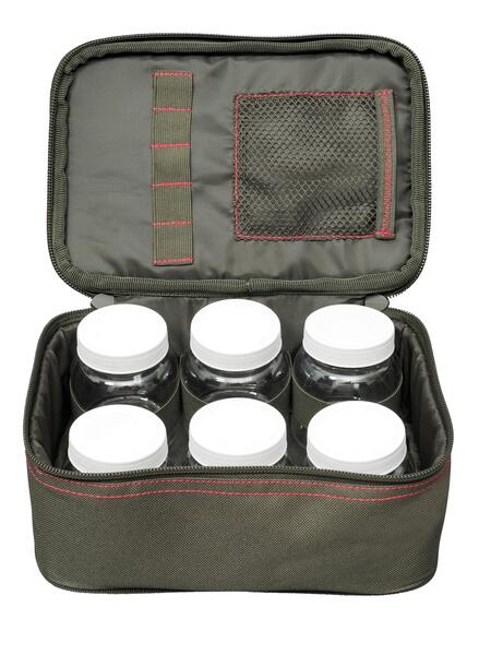 JRC Defender II Pochette à Appâts (avec 6 pots en plastique inclus)