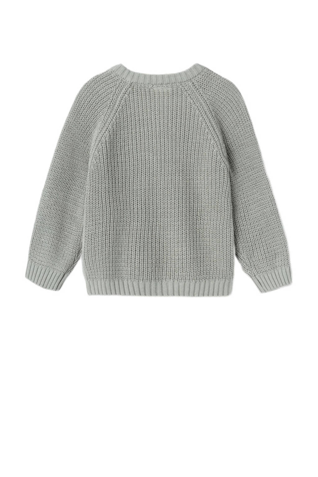LIL' ATELIER gebreid vest NMNEMLEN grijs