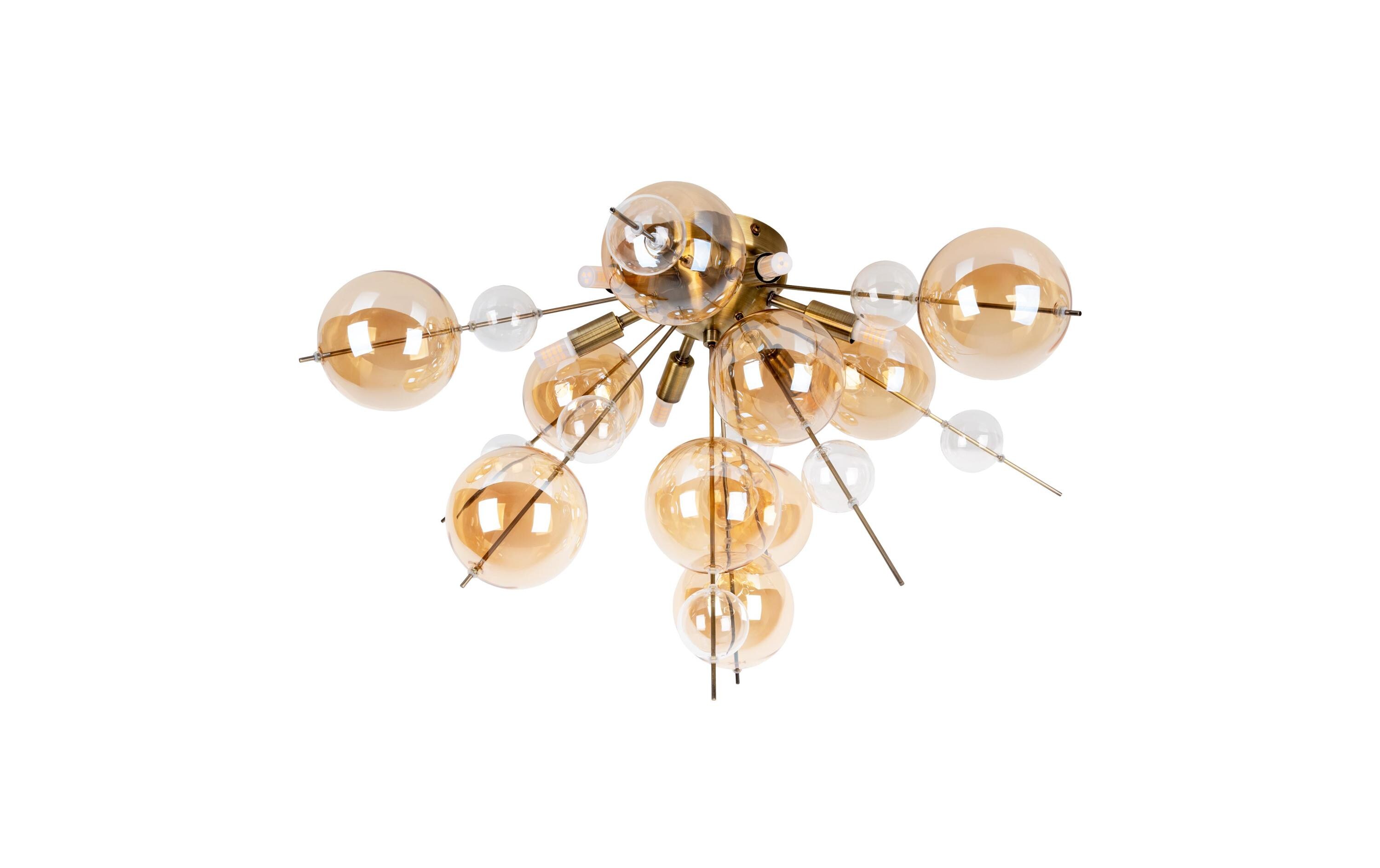Deckenleuchte «Explosion» - Amber<br>Deckenbeleuchtung mit einem Kugeldurchmesser von 5 bis 10 cm