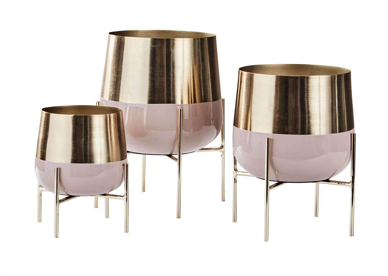 Pflanzenständer 3er-Set goldfarbig /rosé