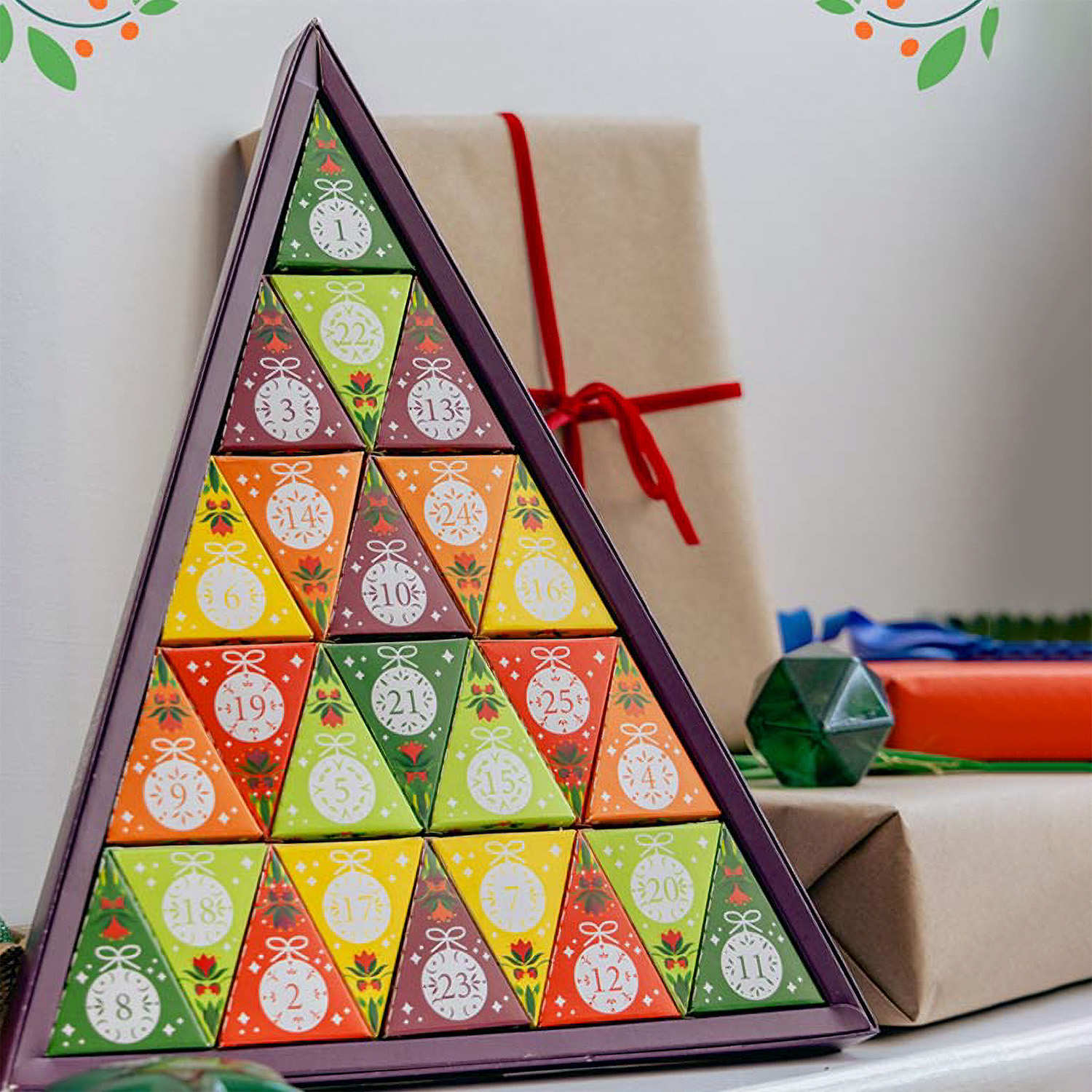 Calendrier de l'avent 25 thés bio English Tea Shop triangle rouge