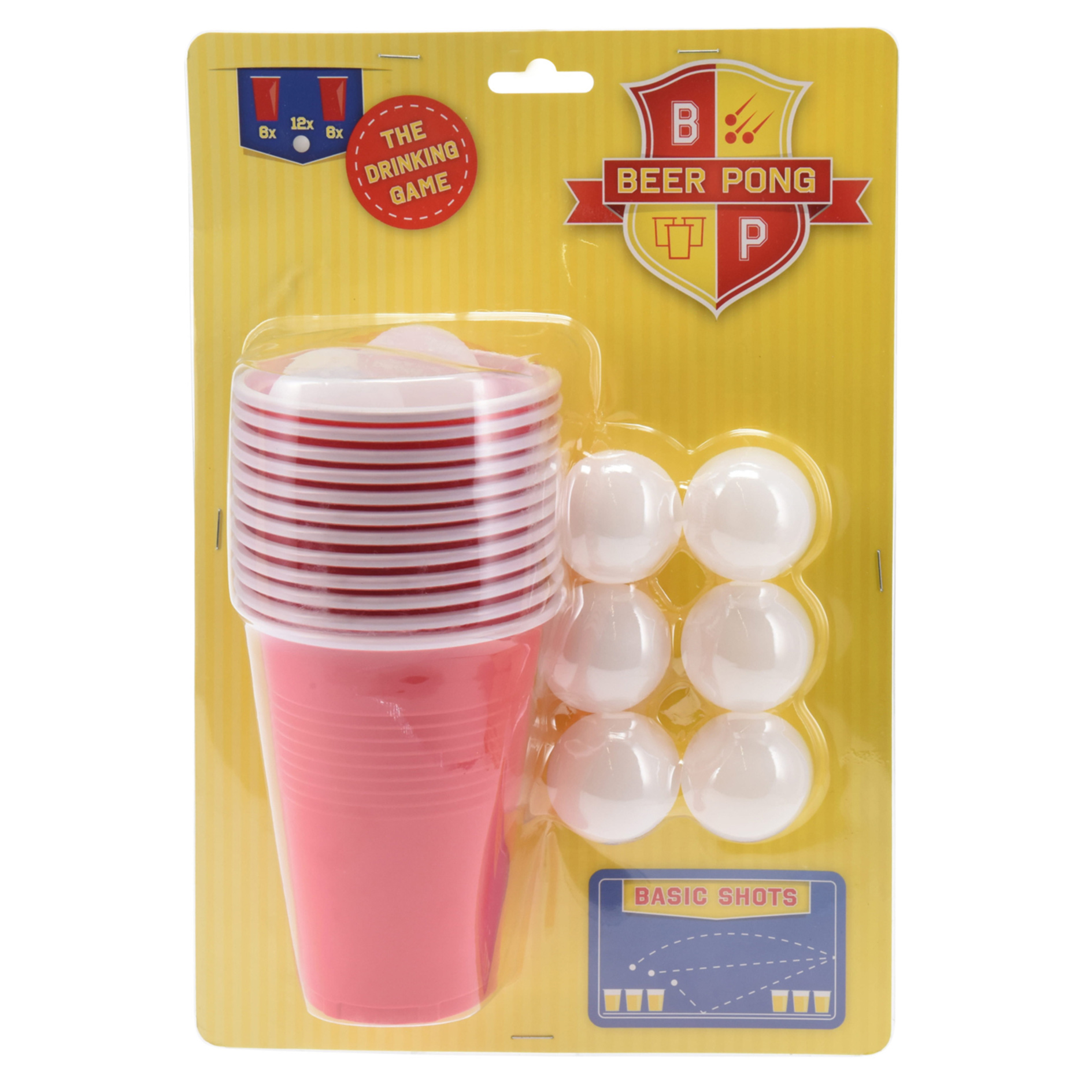 24-teiliges Bier-Pong-Spiel - rot-weiß
