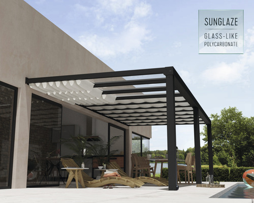 Palram-Canopia kabelspanzonnescherm - schaduwset voor terrasoverkapping Stockholm 740x340 cm (10 stuks 64,5x340 cm) wit