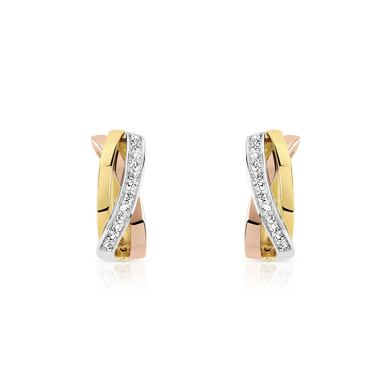 Créoles 3 ors 750 diamants