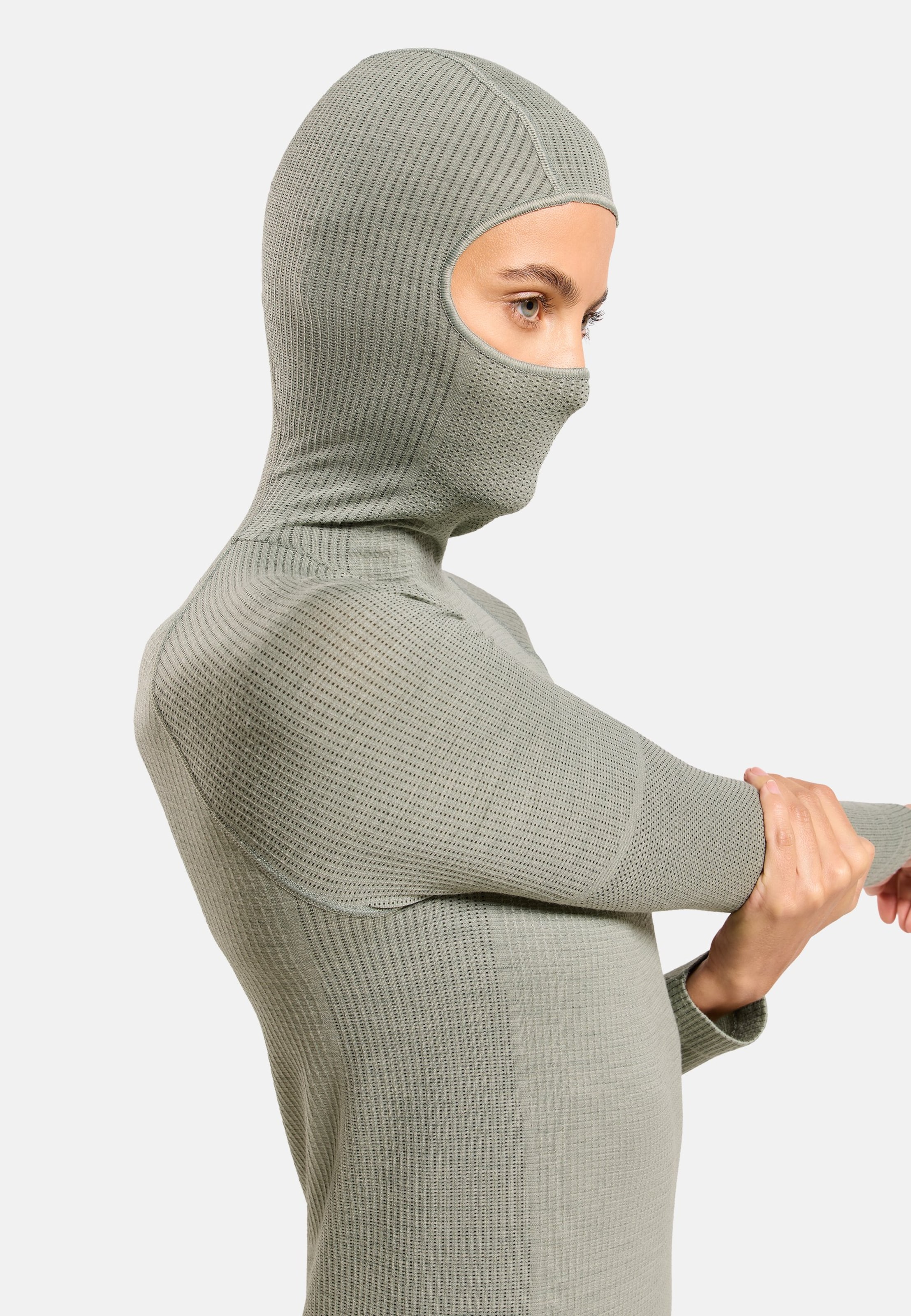 Seamless Performance Wool Funktionsshirt mit Gesichtsschutz in shadow