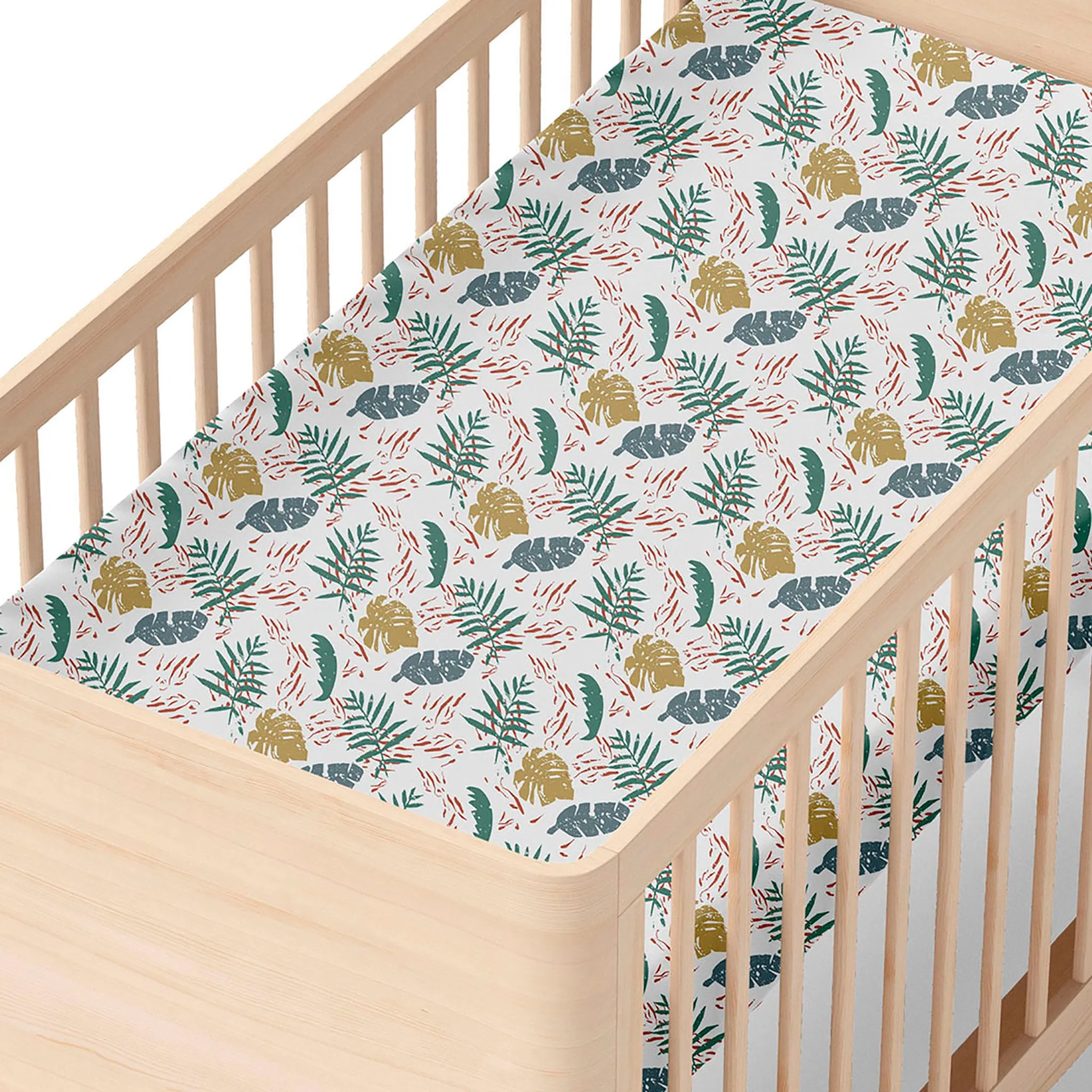 Origami Maison Drap Contour pour Lit de Bébé - Tropical