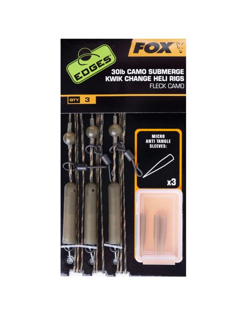 Fox Edges Camo Submerge Heli Rigs Kwik Change Kit 30lb - Leaders - 30 lb