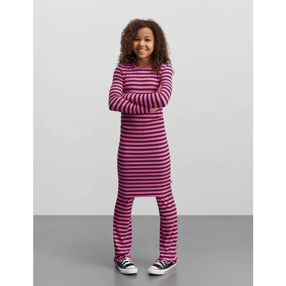 Køb Mads Nørgaard Plum Perfect/Carmine Rose 5X5 Classic Stripe Dubina Kjole