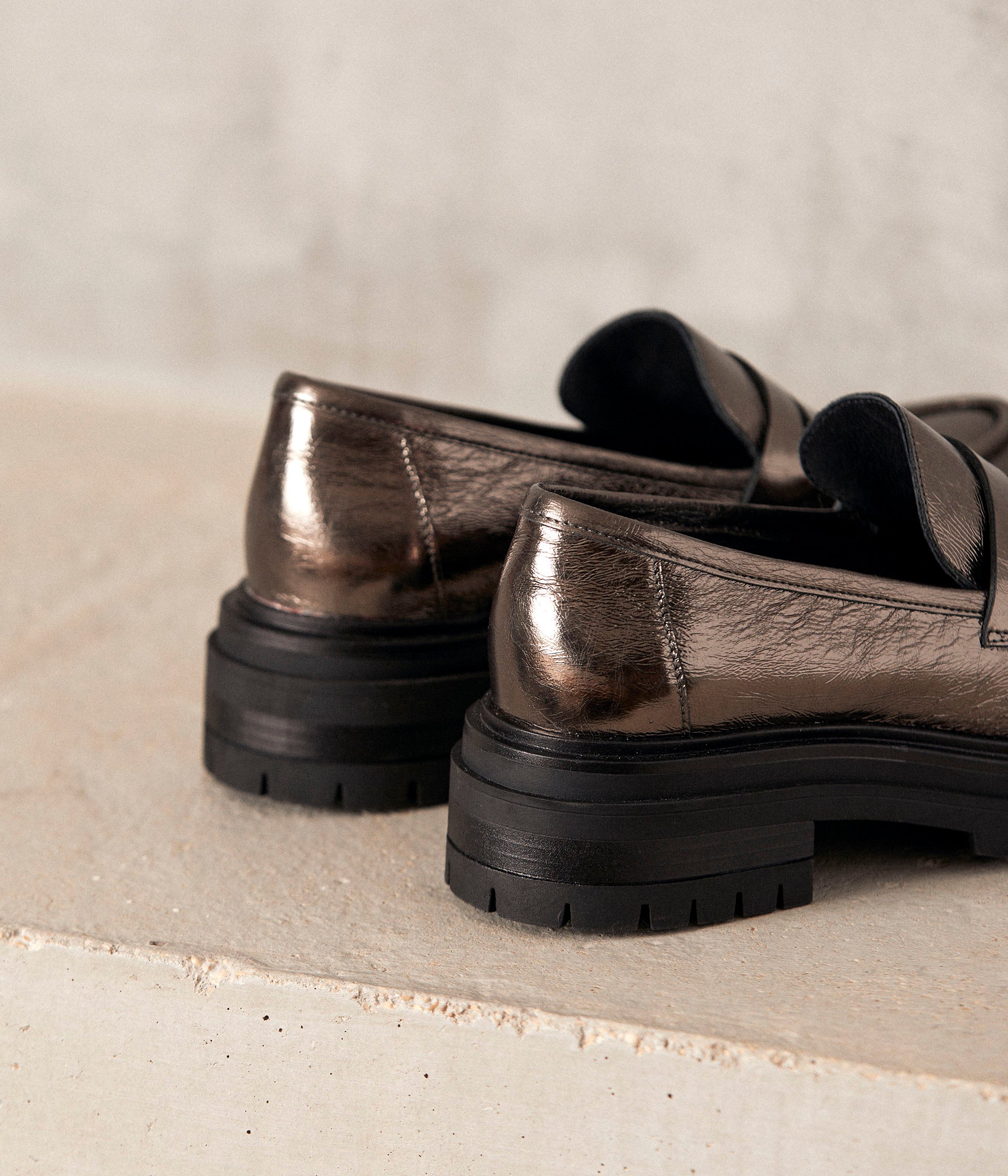 Mocassins cuir argenté Angelika