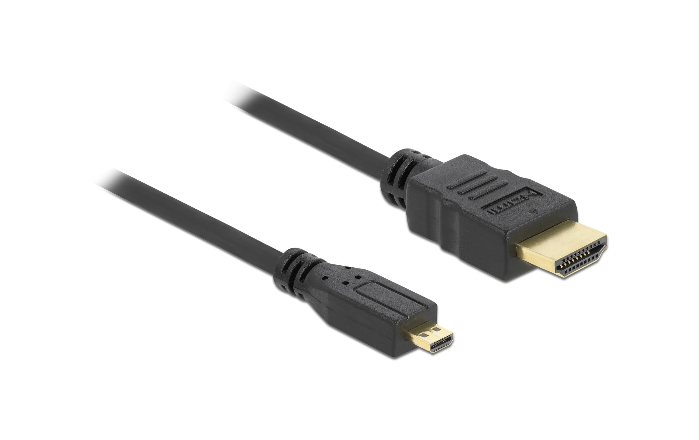 Kabel HDMI - Micro-HDMI (HDMI-D), 3 m, SchwarzDelock Kabel High Speed HDMI mit Ethernet A/D Stecker/Stecker 3 m