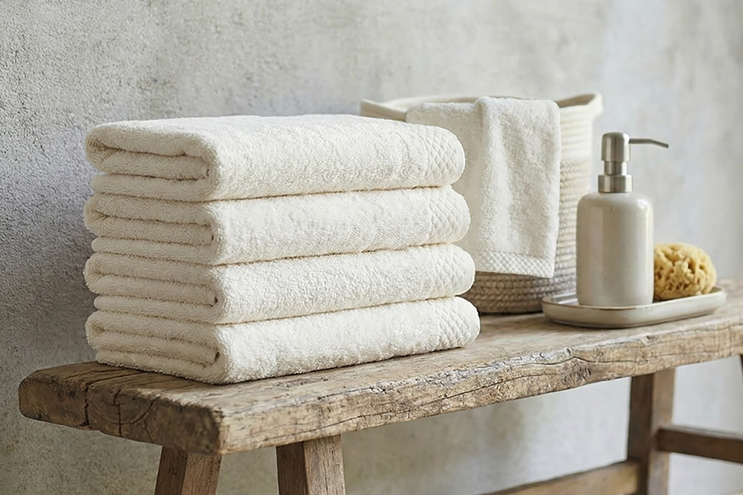Eleganzzz Badstof Handdoek 100% Katoen 50x100cm - ivory - Set van 12