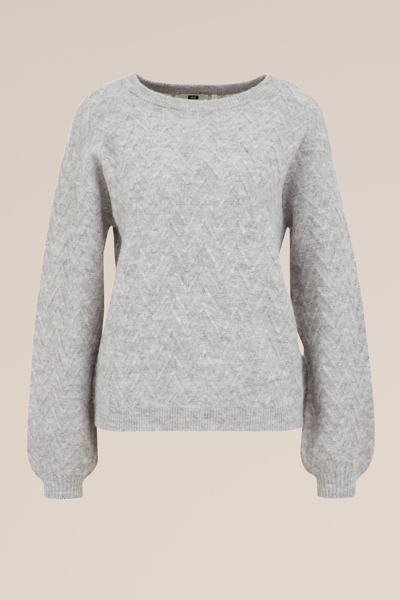 trui met structuur WE Fashion Lichtgrijs