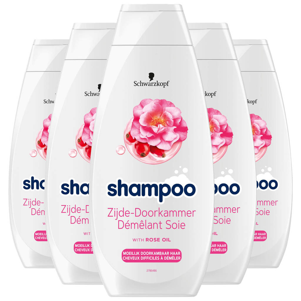Fijne shampooZijde-Doorkammer shampoo - 5 x 400 ml - voordeelverpakking