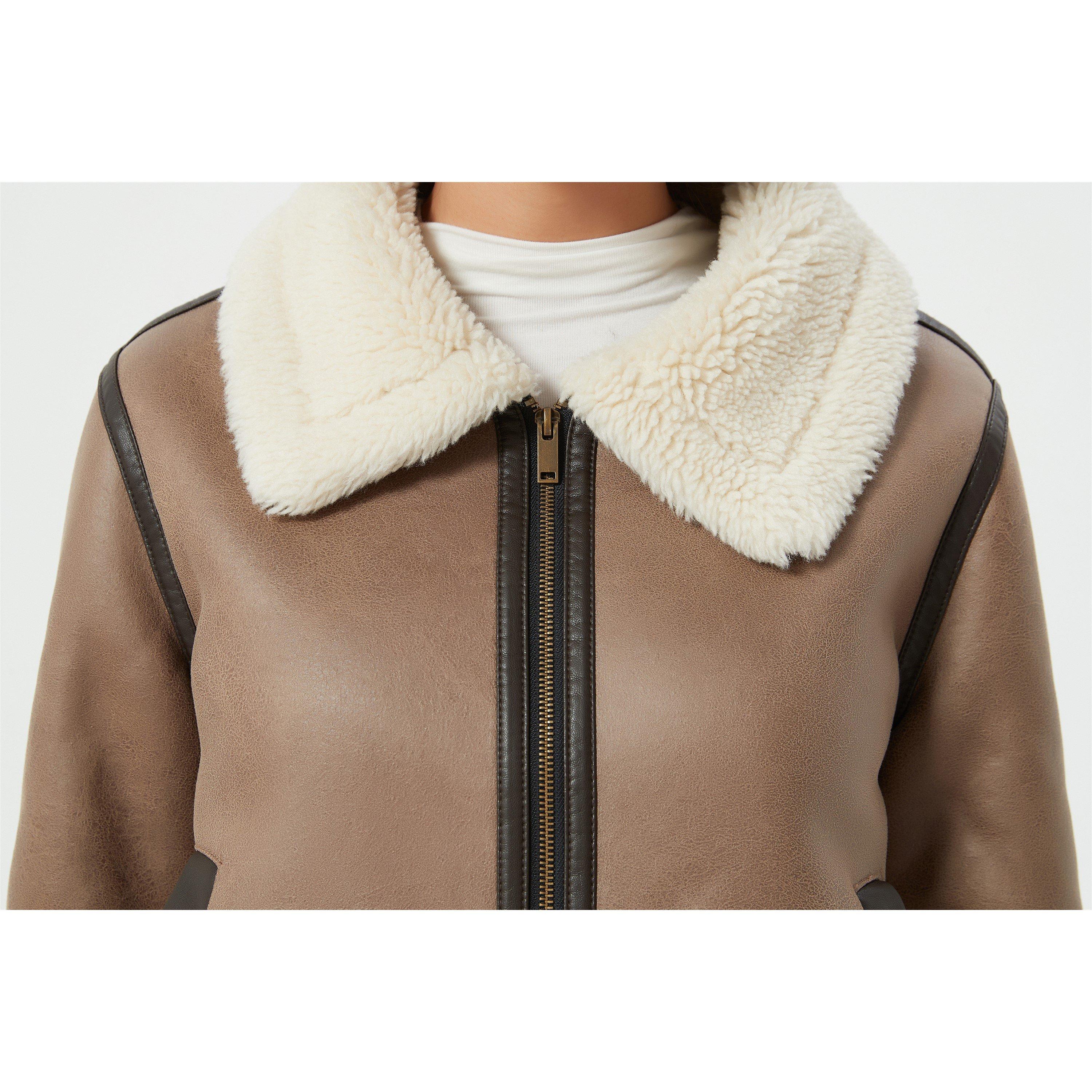 Be You B Suedette Aviator Jacket