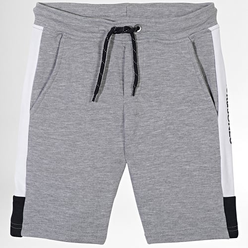 Short Jogging Enfant Logo Blocking Gris Chiné
