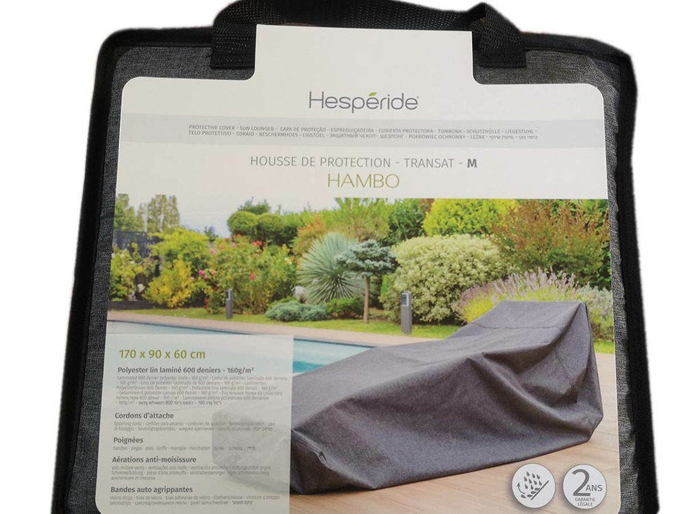 Housse pour transat hambo m gris - 170 x 90 x 60 cm
