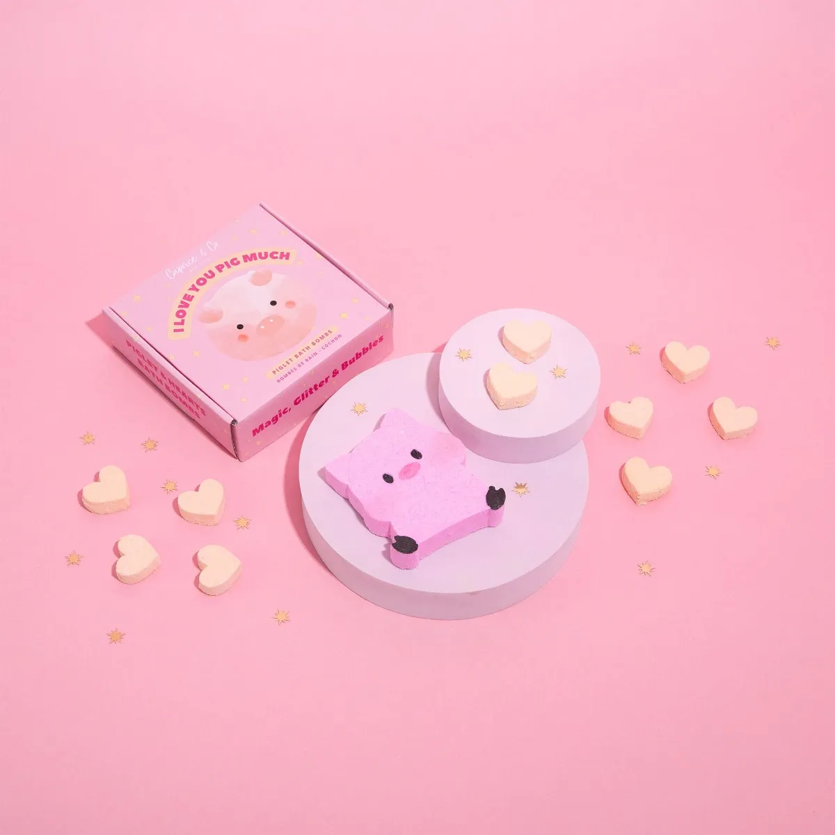 Caprice & Co Ensemble de Bombes de Bain - Cochon I Love you PIG much