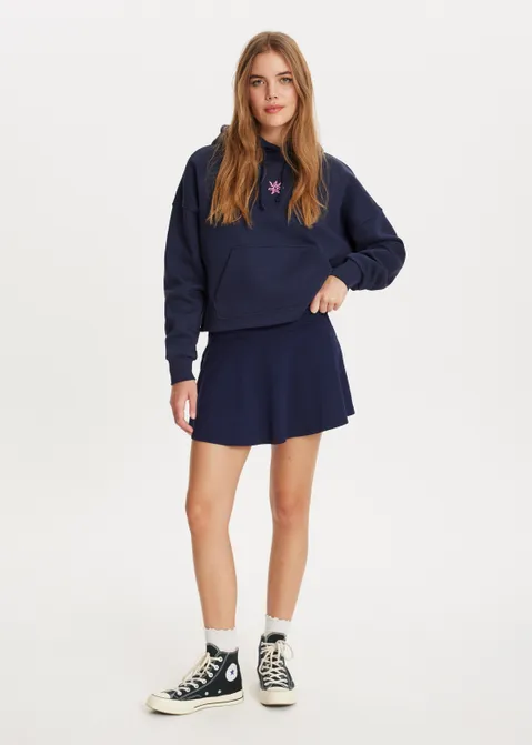 Hoodie met print blauw (INDIGO)