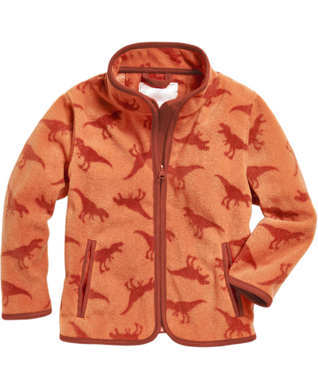 Playshoes fleece vest met all over dino print bruin