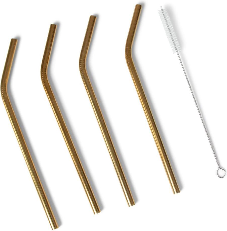 Senza rvs rietjes goud 5 stuks