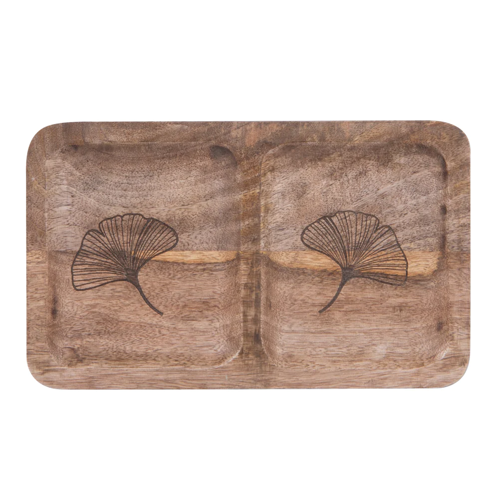 Plat pour apéritif 2 compartiments Ginkgo 25,2x15 cm Table passion
