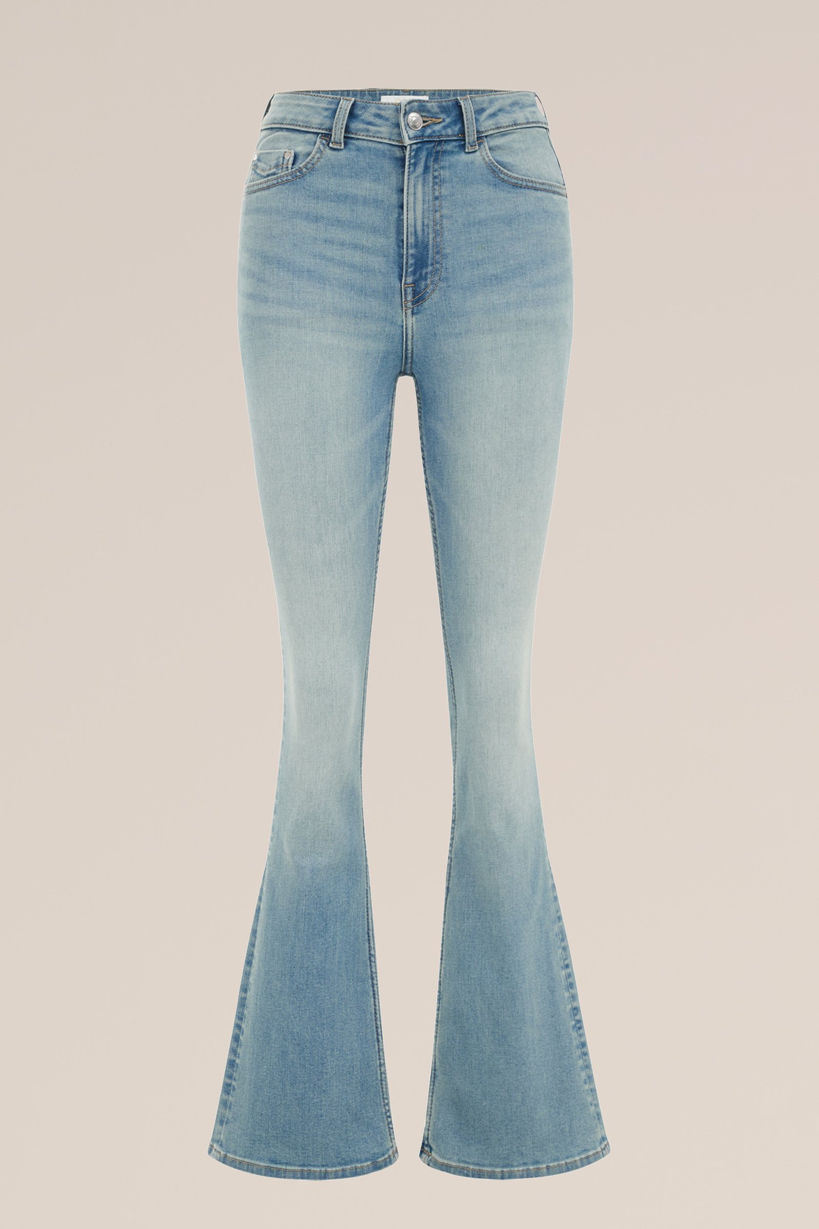 flared jeans met stretch WE Fashion Felblauw