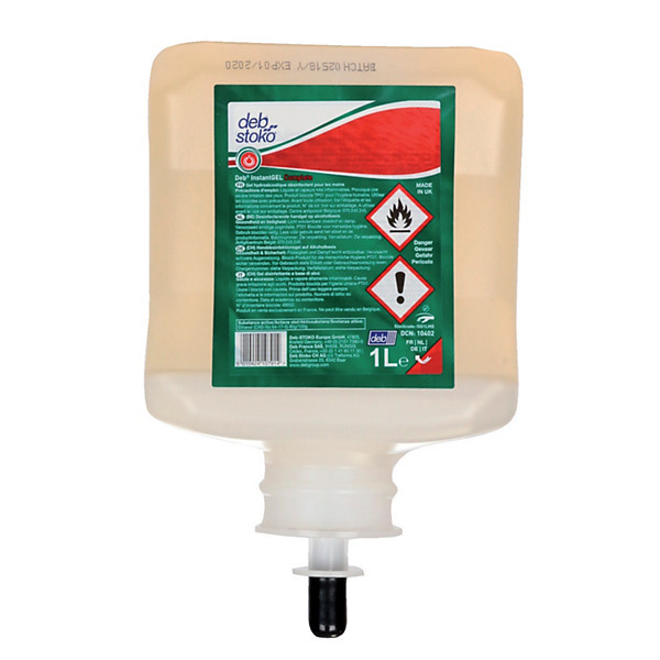 Gel hydroalcoolique Deb InstantGel Complete, 6 cartouches de 1 L