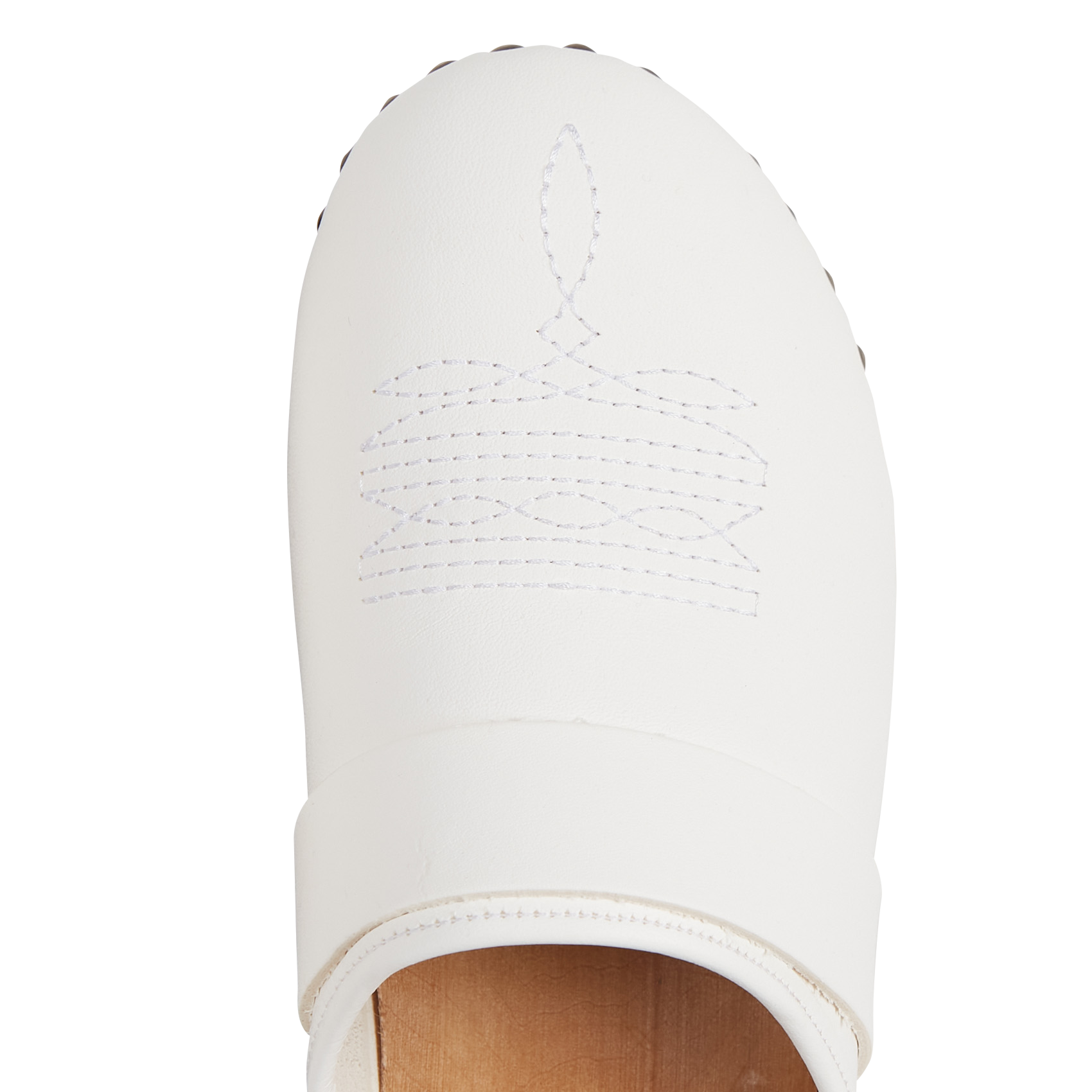 INES - Sabots en cuir de vachette | Blanc
