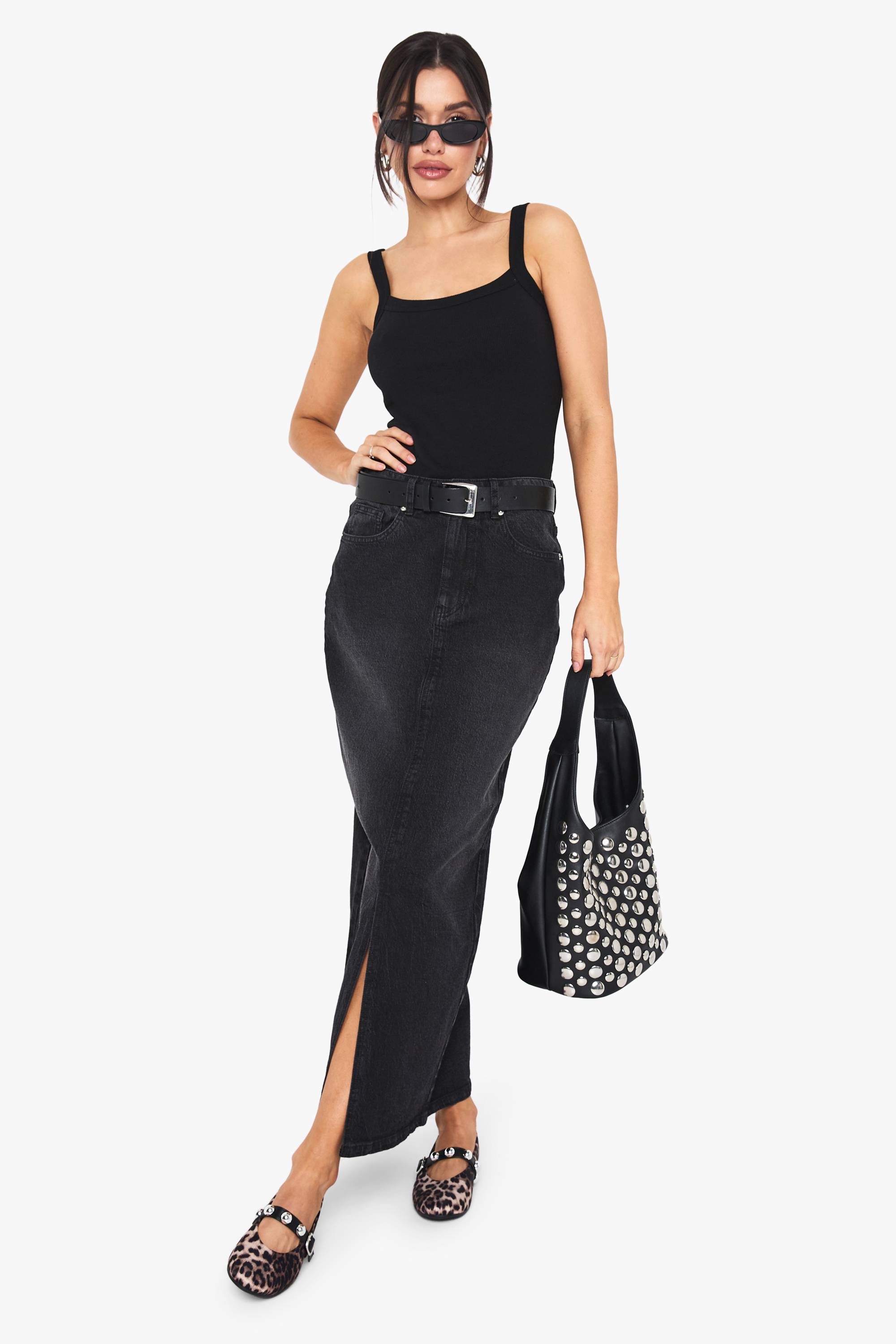 boohoo Jupe Midi En Jean Coupe Tall