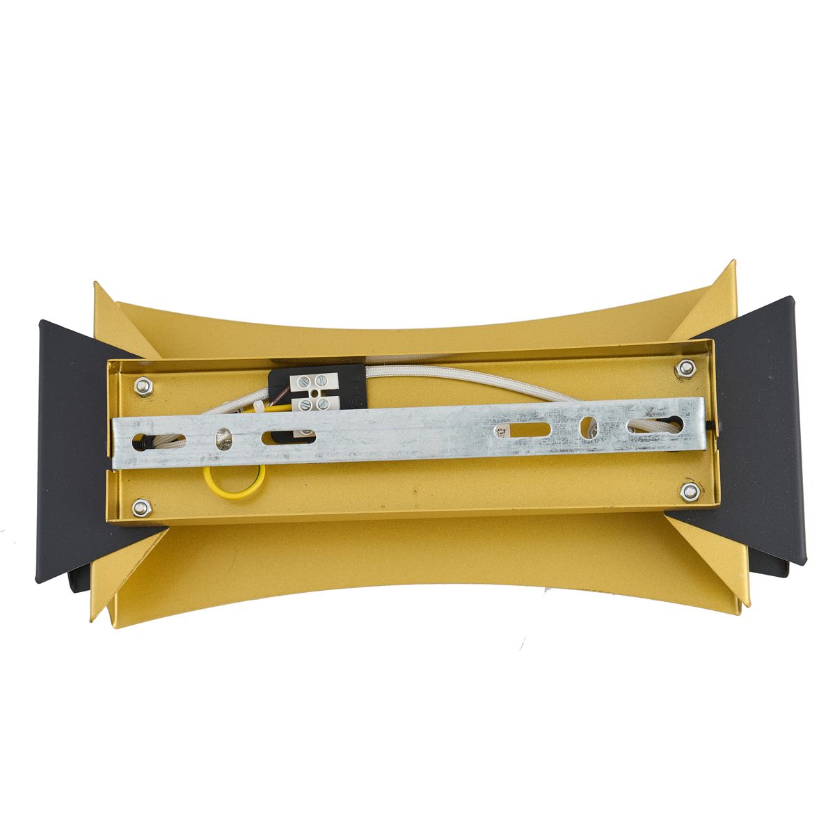 Moderne wandlamp zwart met goud - Plats