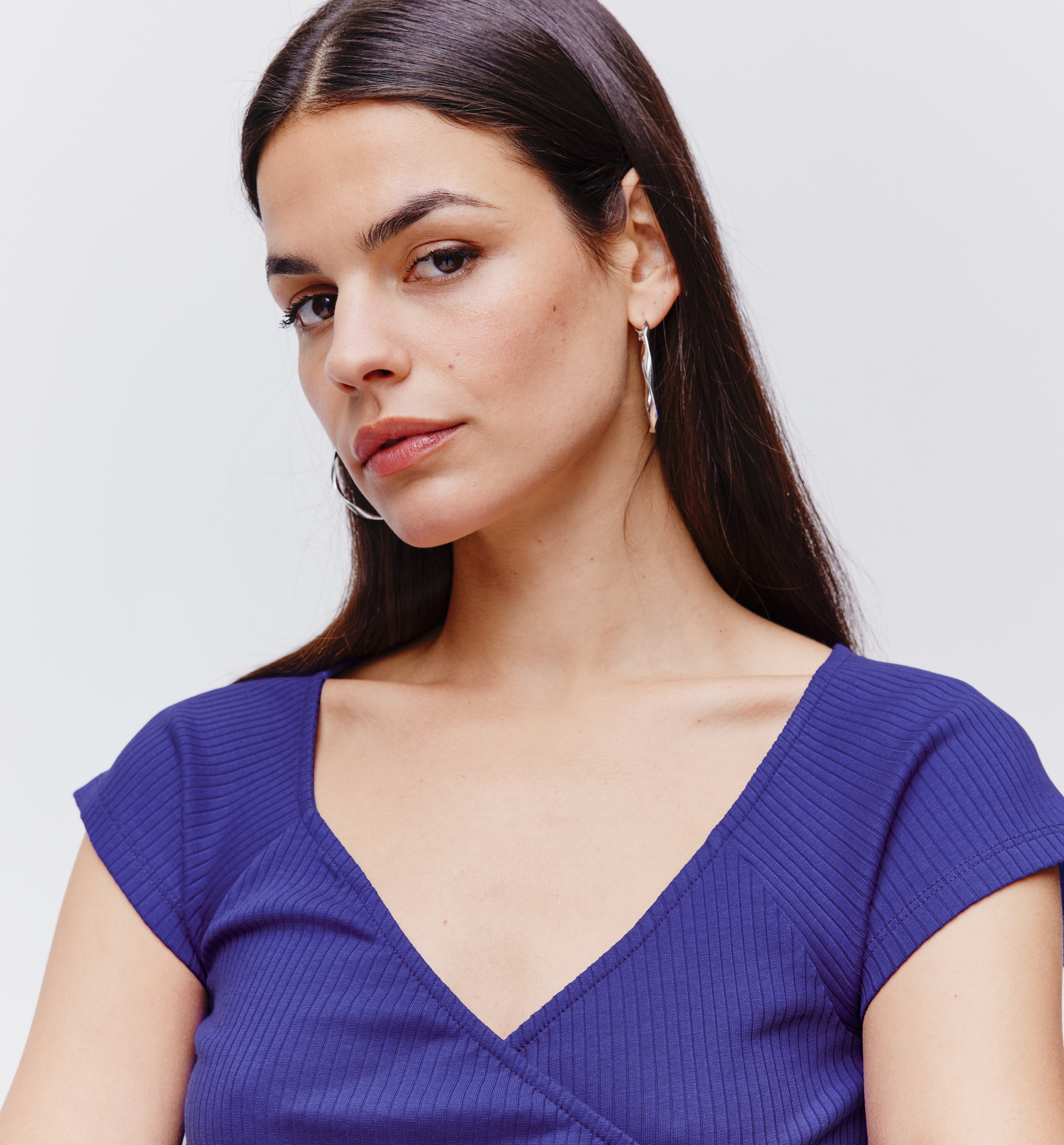 Crop top uni - Bleu