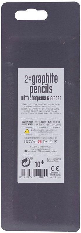 Bruynzeel - Grafietpotlodenset - 2 HB Potloden - Slijper - Gum