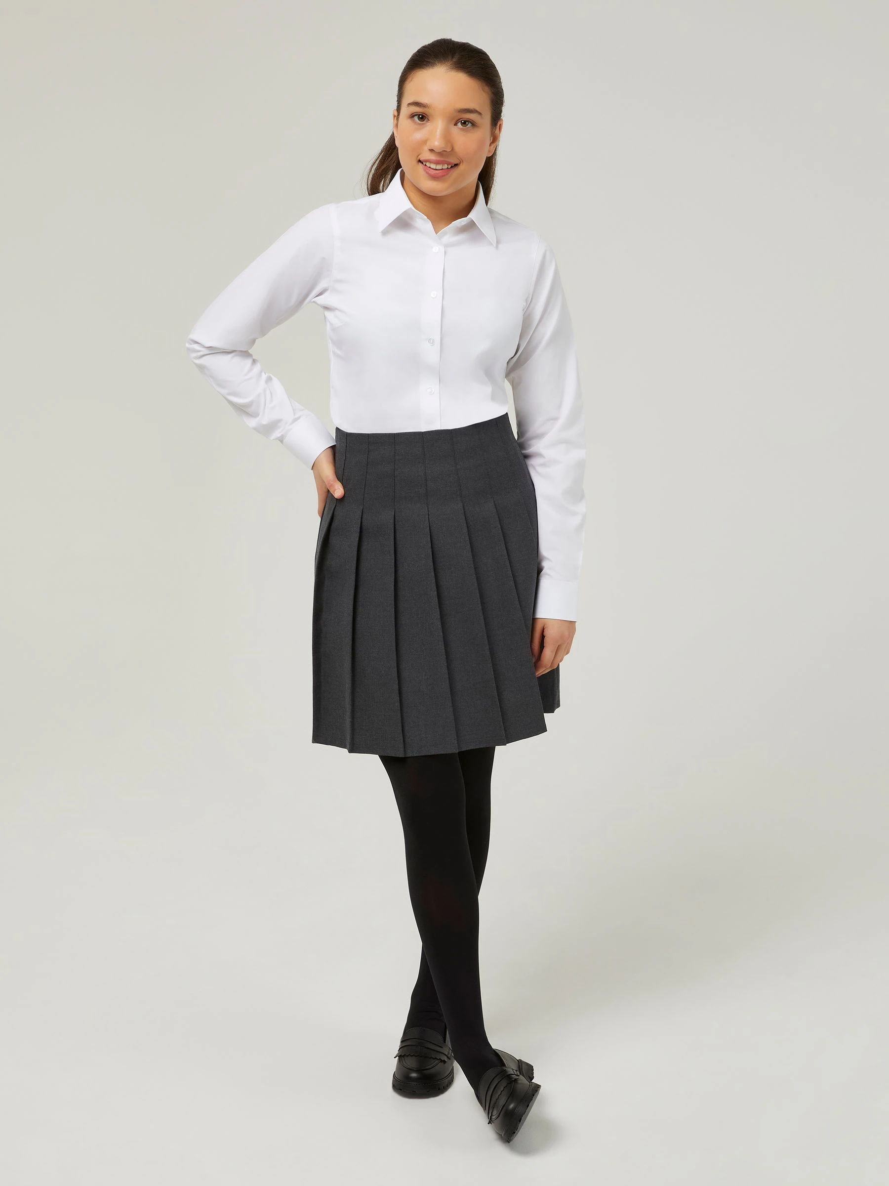 Trutex White Slim Fit Long Sleeve 3 Pack School Shirts