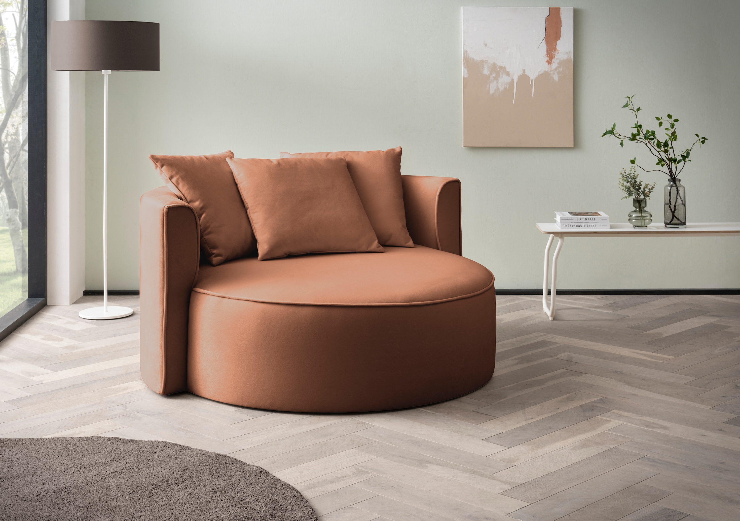 LeGer Home by Lena Gercke XXL-Sessel »Isalie, Lesesessel, Loveseat, inklusive Zierkissen« extra grosse Sitzfläche, optional mit Hocker, Cord, Samt, Bouclé