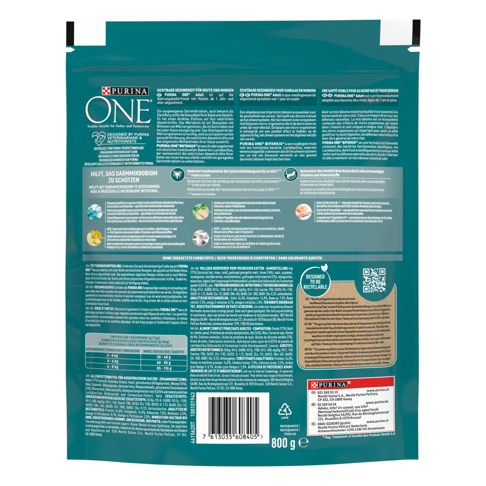 Purina ONE Adult Kip - Volkoren Granen800 gr