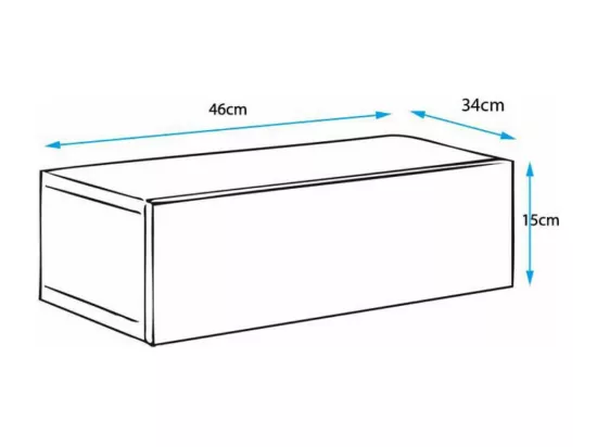 Lot 2 Tables de chevet pour Chambre à coucher en Noir avec 46x34x15cm Europa