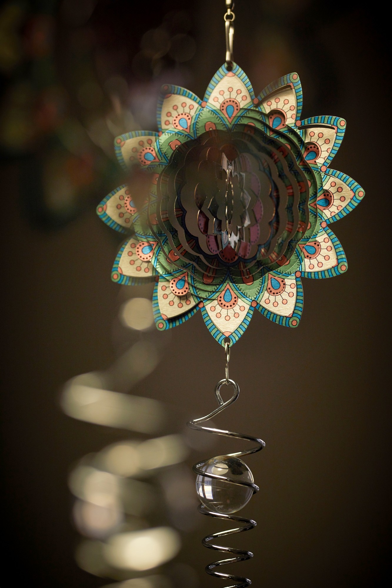 Windspiel 'Flower' mit Spirale, multicolor, T 4 cm, B 15 cm, H 40 cm günstig bestellen
