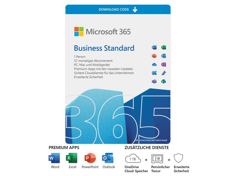Microsoft 365 Business Standard ESD, 1 User Die neuesten Office-Anwendungen für PC und Mac