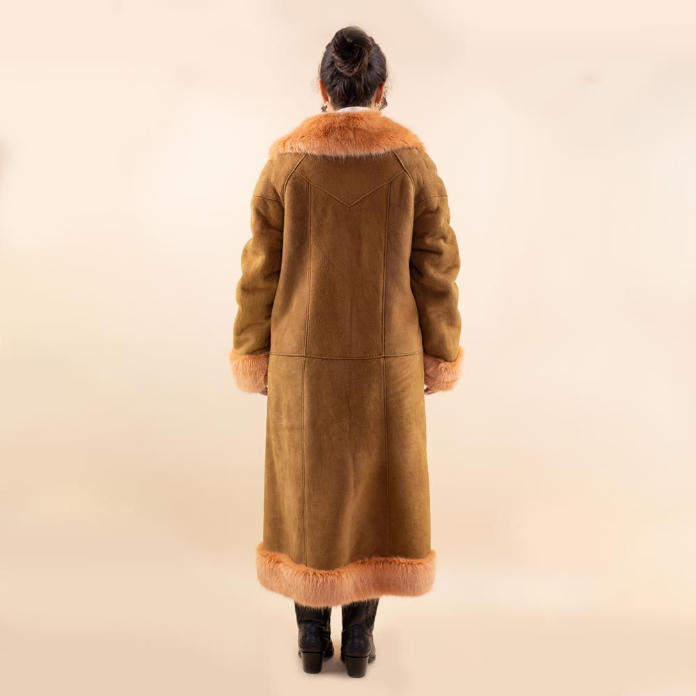 Afghan coat Zarmeen Cognac