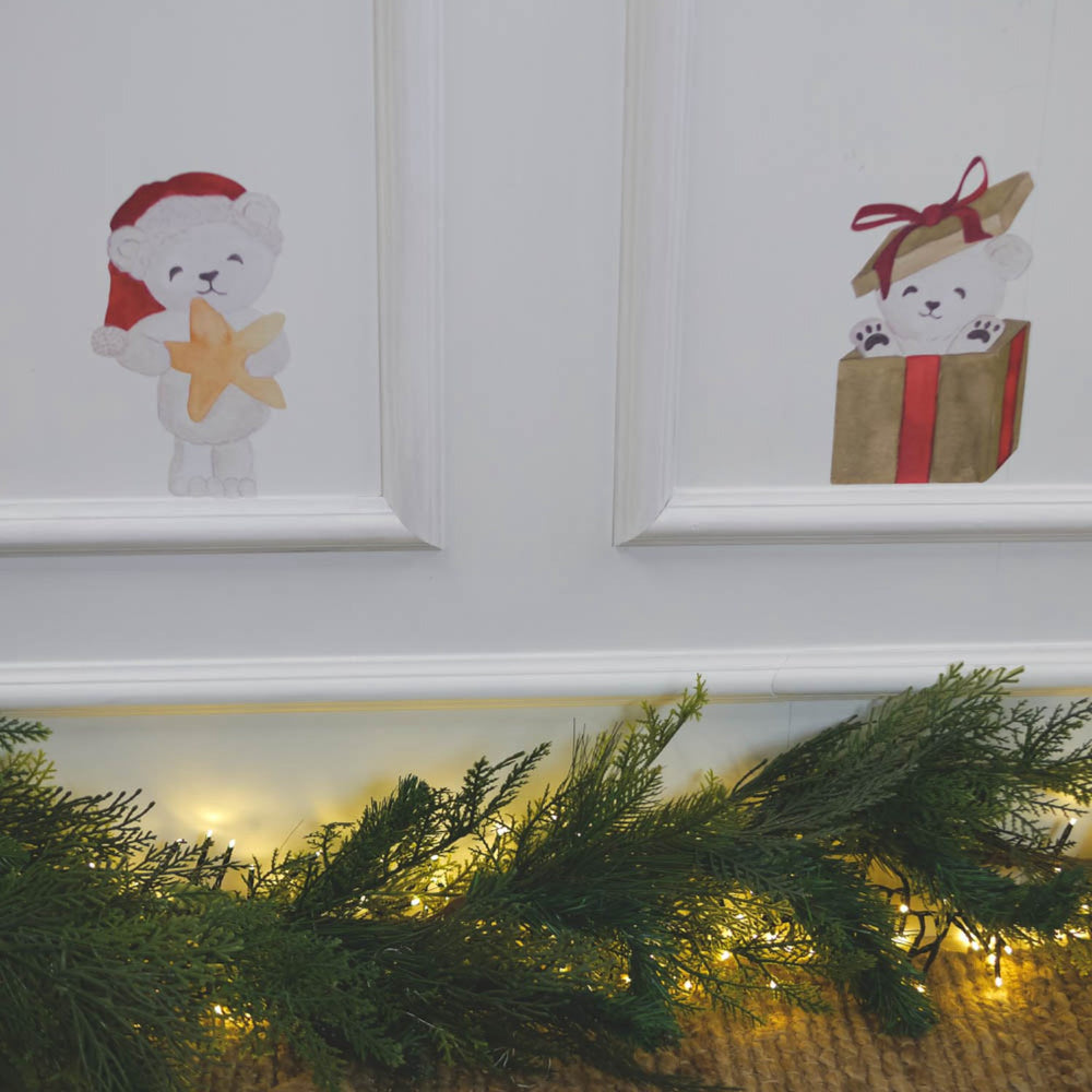 Køb That's Mine White Wallsticker Santa Bears