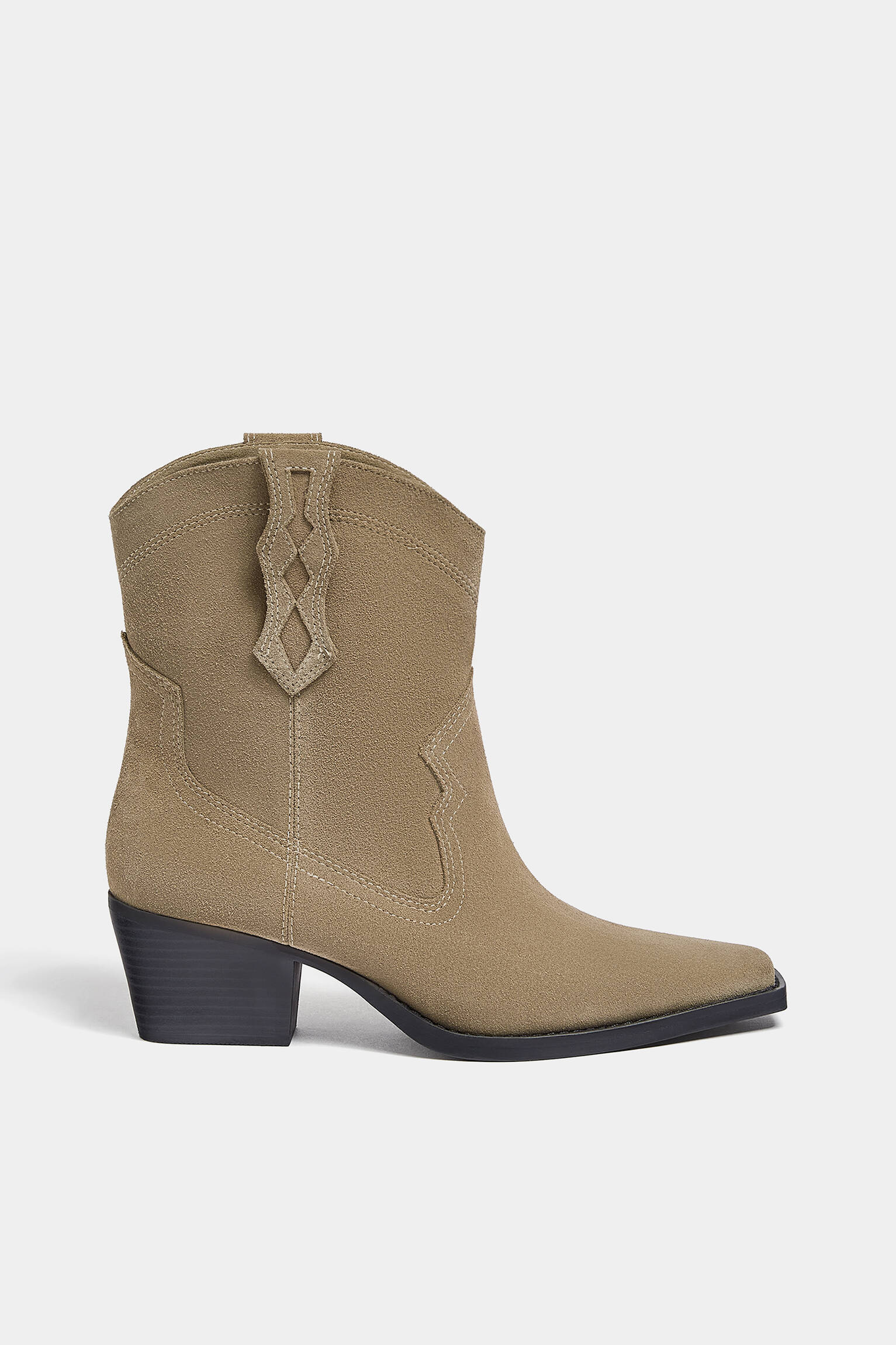 BOTA DE COURO ESTILO COWBOY - AREIA